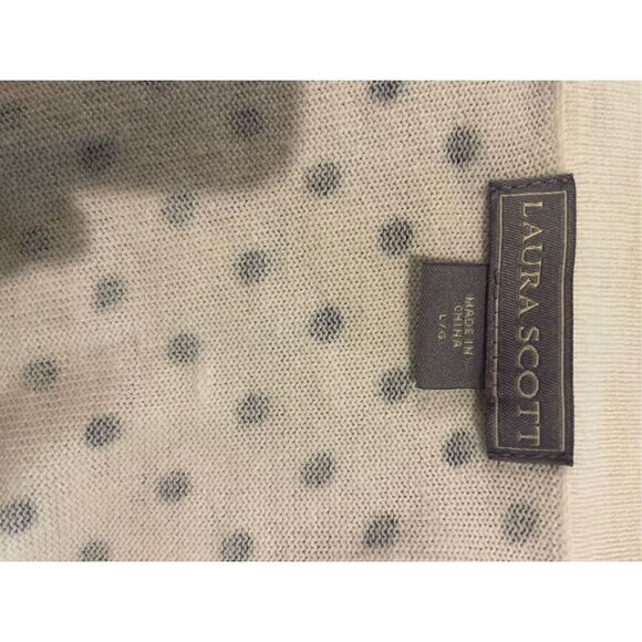 Laura Scott Lightweight White with Black Polka Dots Long Sleeve 100% Cotton Card - Picture 8 of 9